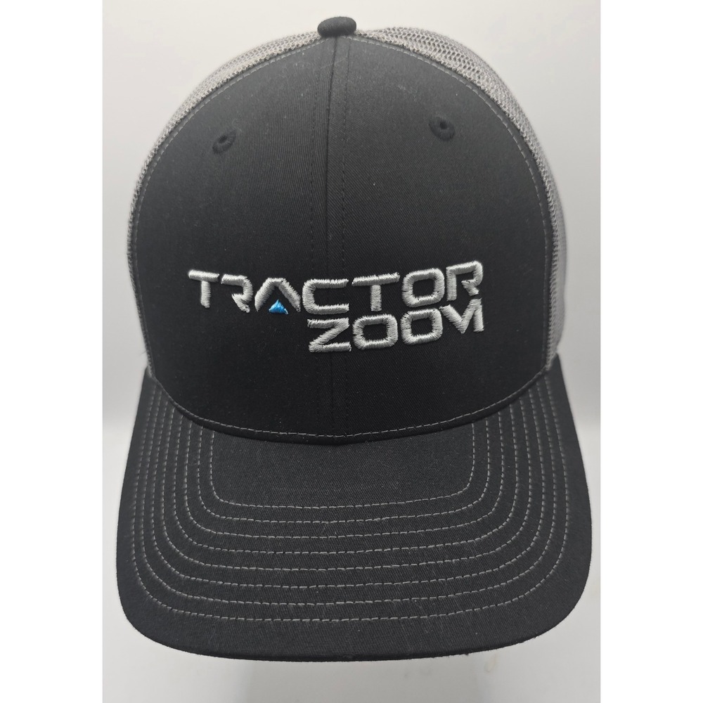 Tractor Zoom Trucker Hat Black Grey Richardson 112 Snapback Cap Farm Equipment